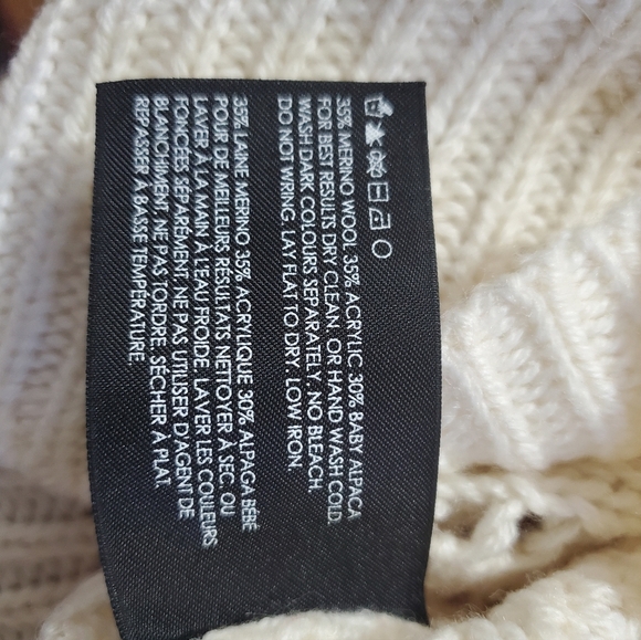 Club Monaco Sweater Cowl Neck Ivory Knit Wool Alpaca Blend XS- Small TP - Picture 5 of 6